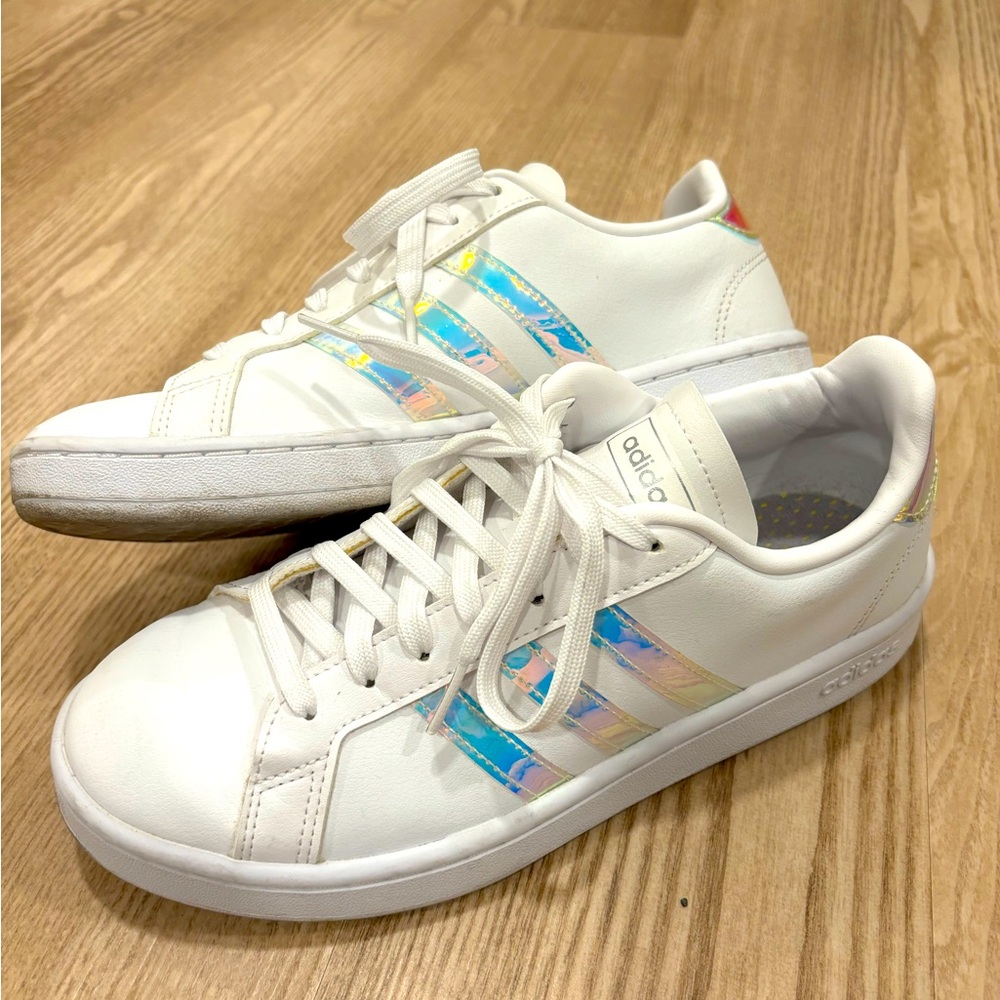 Adidas holographic grand court shoes